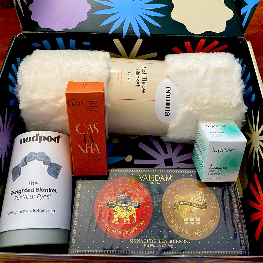 Contents from one of my subscription boxes…a bunch of random goodies!! Alltrue😊